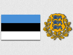 Bandera y escudo de Estonia